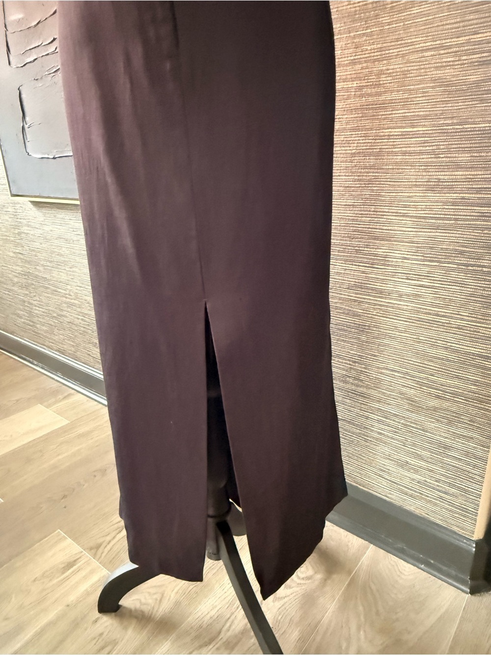 EXPRESS Black Midi Skirt with Center Front Slit - NWT